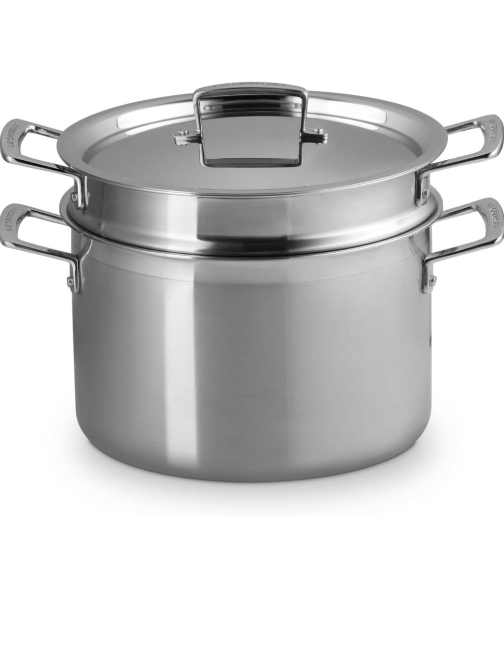 Le Creuset Stainless Steel Classic 3-Ply Deep Pasta Pot and Sieve, 7.5qt
